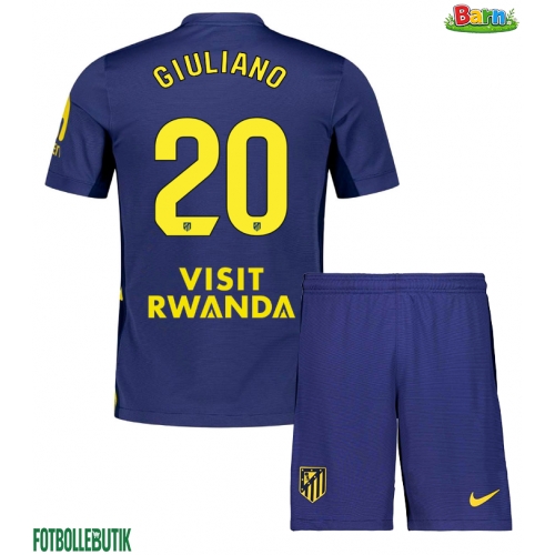 Atletico Madrid Giuliano Simeone #20 Bortaställ Barn 2025-26 Kortärmad (+ Korta byxor)